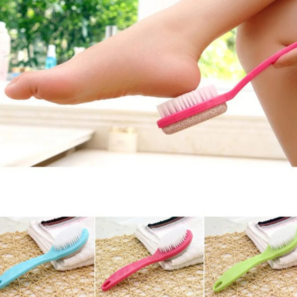 

4Pcs Double Sided Foot Scraper Callus File Pumice Wood Bristles Exfoliating Dead Skin Remover Pedicure Care Foot Scraper