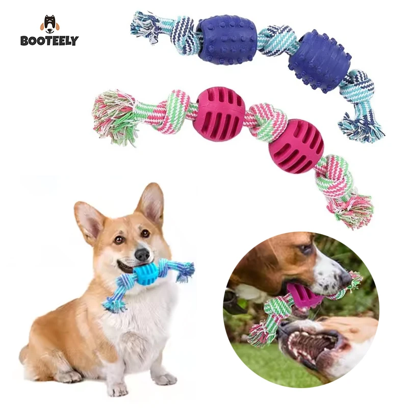Bissfestes Hundeseil-Spielzeug für Hunde, bissfest, interaktives Baumwollknochen, kleiner Welpe, Kauknoten, Zähne, Reinigungsseil, Hundespielzeug