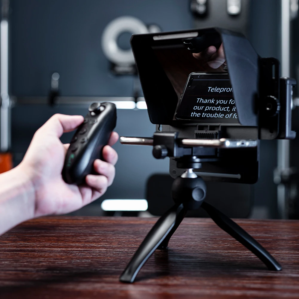 Mini Teleprompter portátil para grabación de teléfono y DSLR, dispositivo de grabación de vídeo con Control remoto