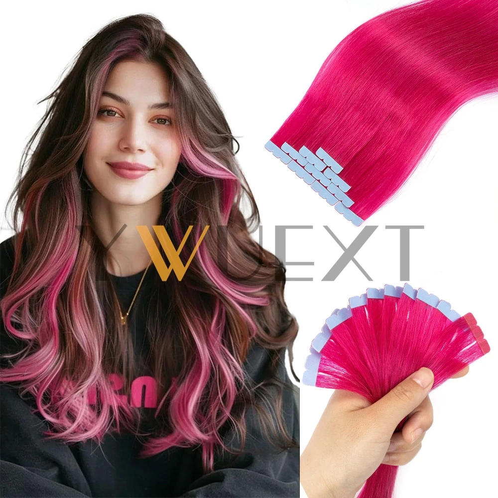 شريط صغير في الشعر البشري بألوان فاخرة 12-20 بوصة وصلات شعر شريطية طبيعية مستقيمة لتصفيفة الشعر في المخرج #1