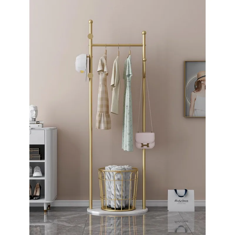 

Light luxury household vertical hanger floor bedroom Internet celebrity room clothes and hats enter the door