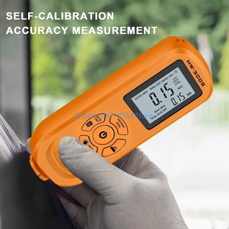 0XLD Digital Paint Thickness Gauge Paint Depth Meter for w/ Calibration Sheet Coating Thickness Measurement Resolution 0.01mi