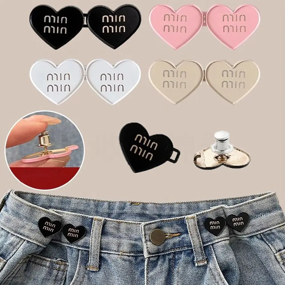 

2 pairs Tightening Waistband Tightening Waist Pin Alloy Clothes Accessories Small Waist Artifact Adjustable Fixed Clothes Button