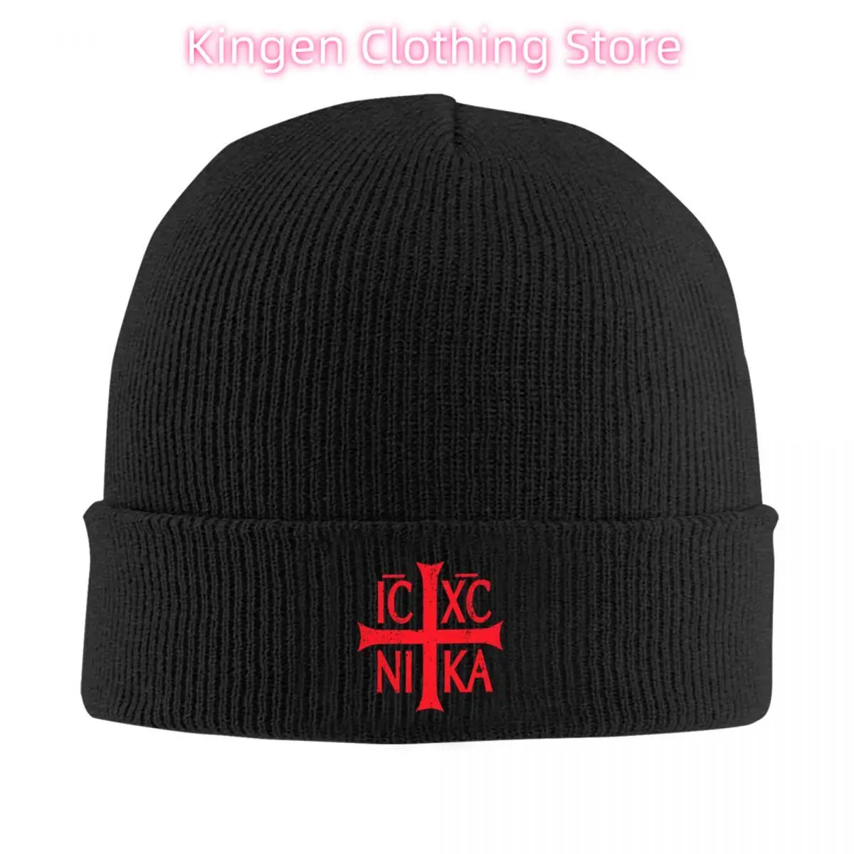 

IC XC NIKA Cross Christogram Side Beanie Hats Y2K Cool Caps Мужчины Женщины Тренажерный зал Вязаная шапка Весенняя термоэластичная шапка с принтом