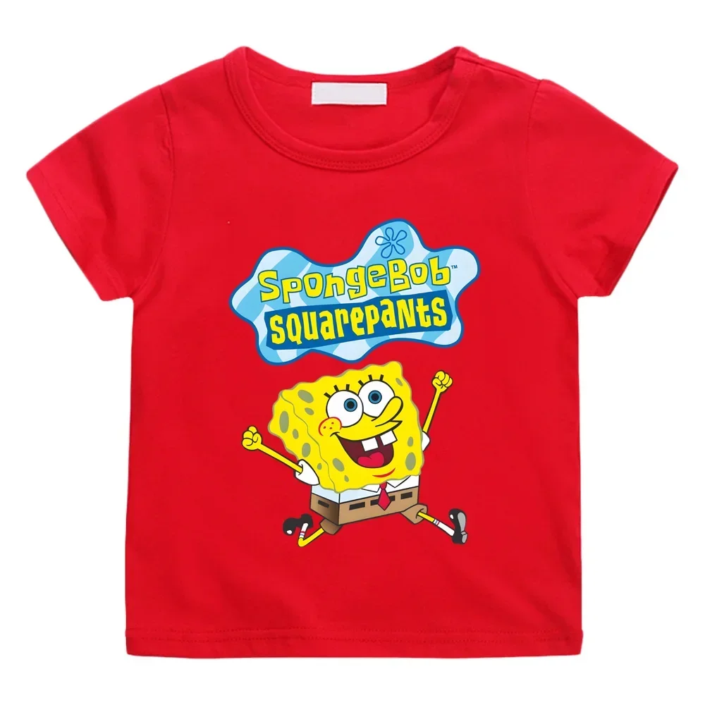 Nouveau Bob l'éponge SquarePants coton T-shirt dessin animé garçons et filles T-shirt nouveau Design à manches courtes haut de haute qualité Couple T-shirt
