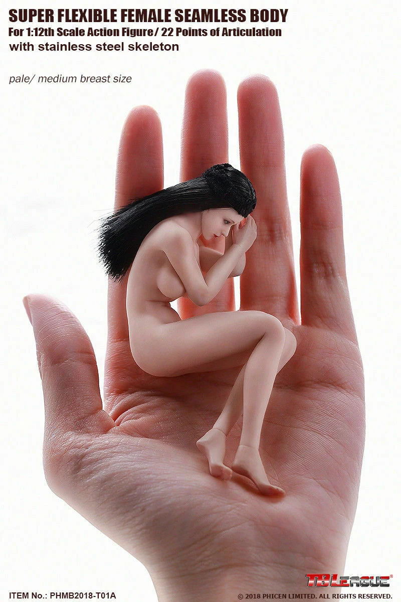TBLeague PHMB2018-T01A T01B 1/12 스케일 매우 유연한 여성 심리스 모델 액션 피규어 바디, 헤드 피규어 세트 포함