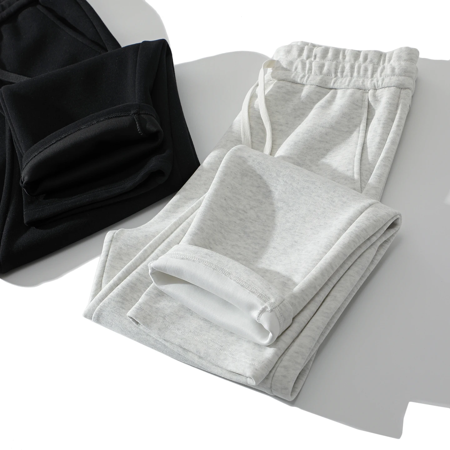 

Мужские свободные прямые трикотажные спортивные брюки с эластичным поясом, модные осенние длинные брюки