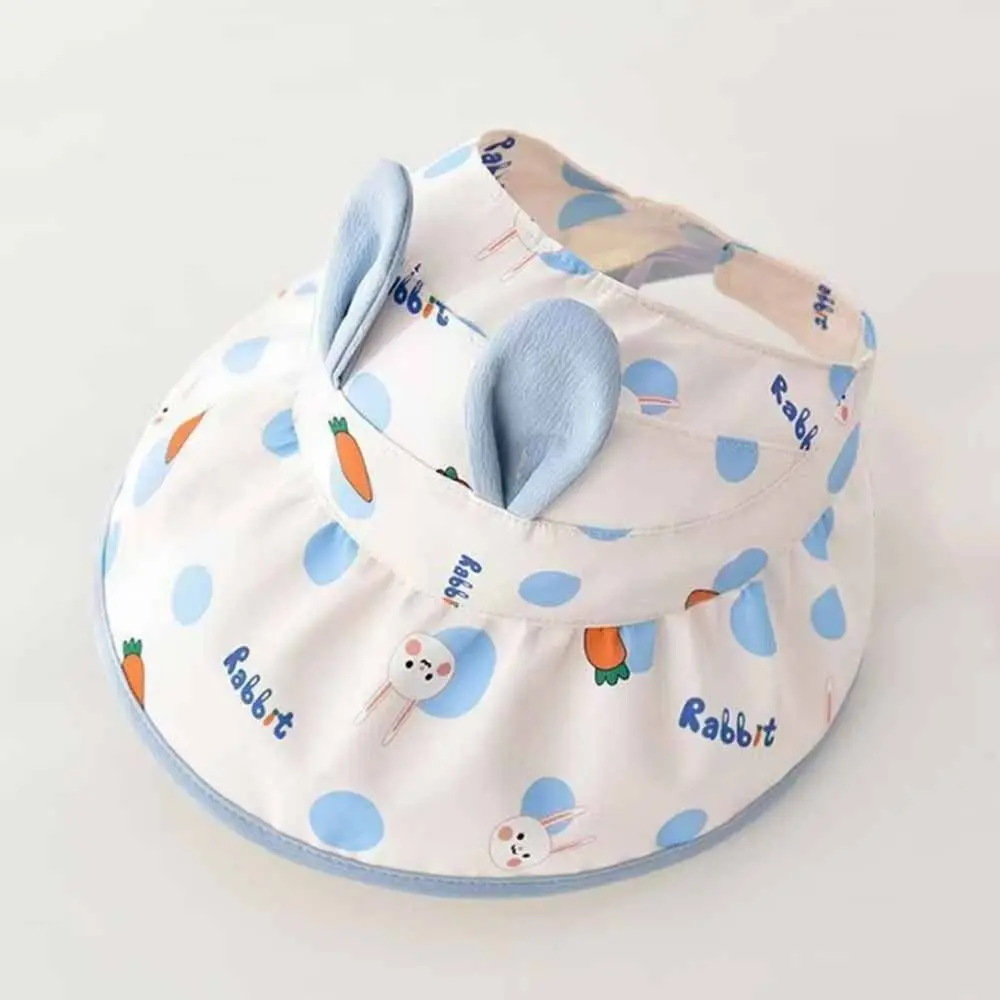 Bunny Ears Children's Sun Hat Cartoon Print Empty Top Cute UV Sun Hat Foldable Wind Protection Sun Protector Hats