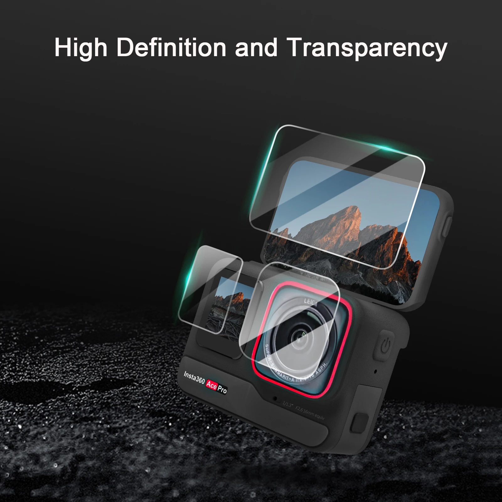 Película de vidrio templado 9H para Insta360 Ace Pro, Protector de lente de pantalla para Insta360 Ace, accesorio de cámara, película protectora antiarañazos