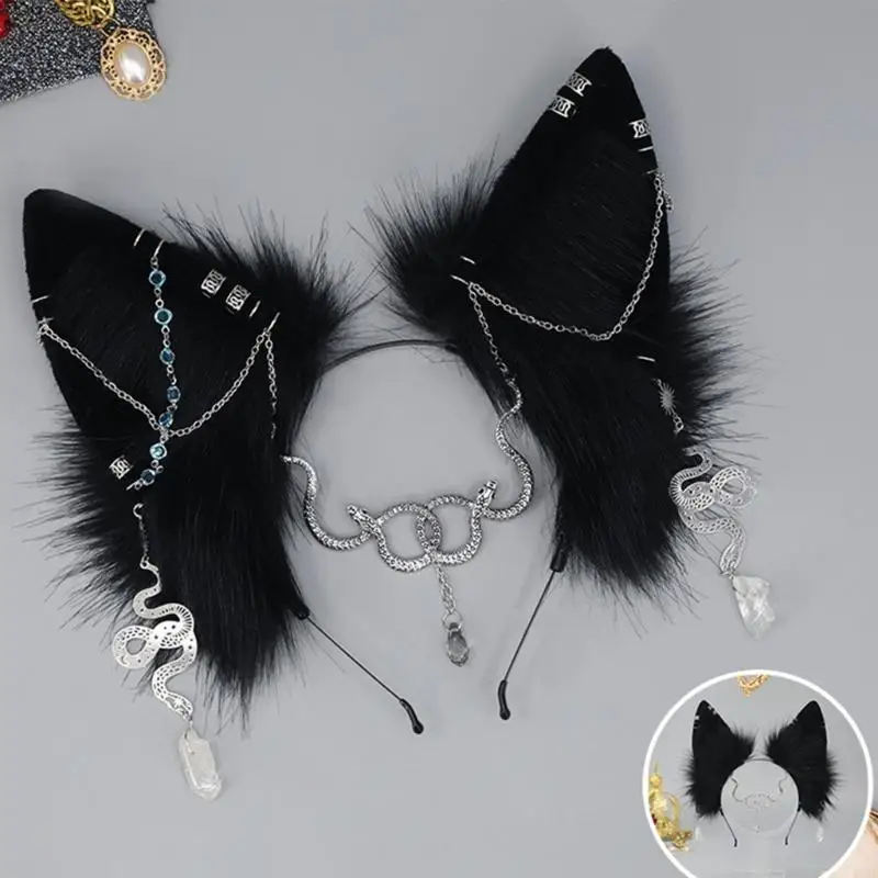 49mf Cosplay Bandband avec accessoires Costume Animation sexy Hoop cheveux serpent pour mascarade ComicCon