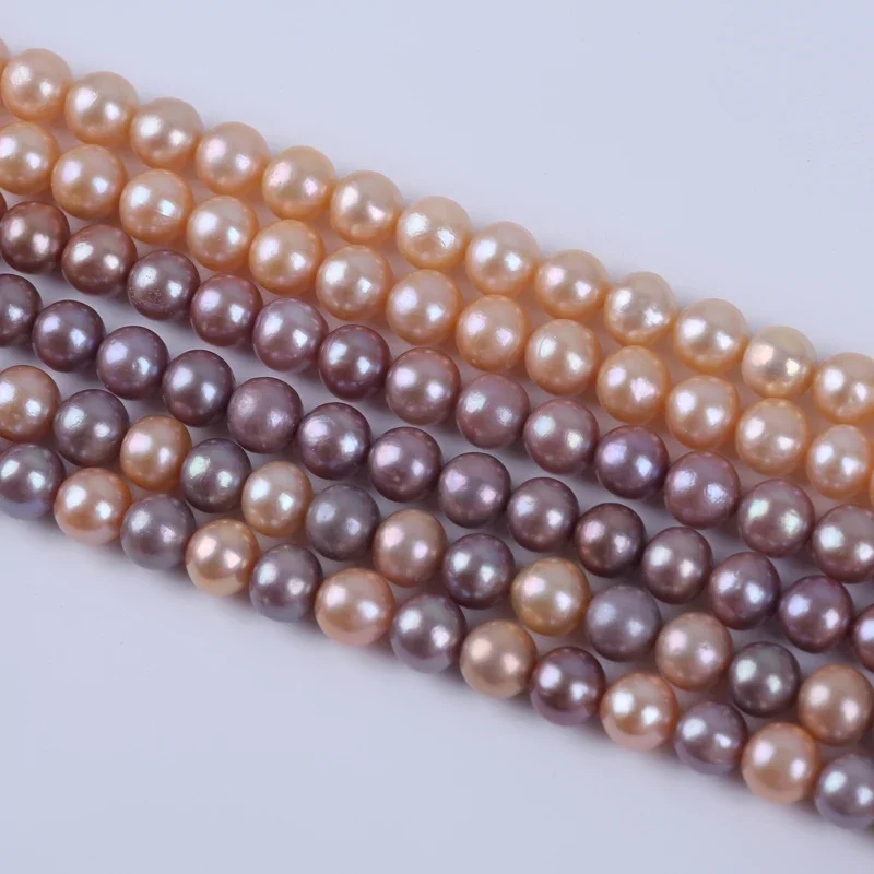 

9-11mm pink/purple/pink purple mixed Round Cultured Freshwater Pearl Strands For Jewelry Making