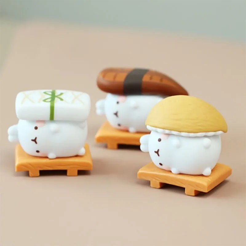 TOMY X Molangs Action Figures Toys Mo-Langs Rabbits Cute Sushi 2 Series Anime Figures Collectible Dolls Kids Gifts