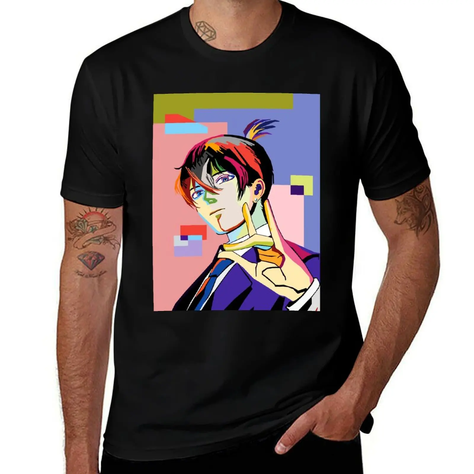 

Mikigal GUI wpap pop art T-Shirt t shirts for man cotton funny t shirt man casual T-Shirt
