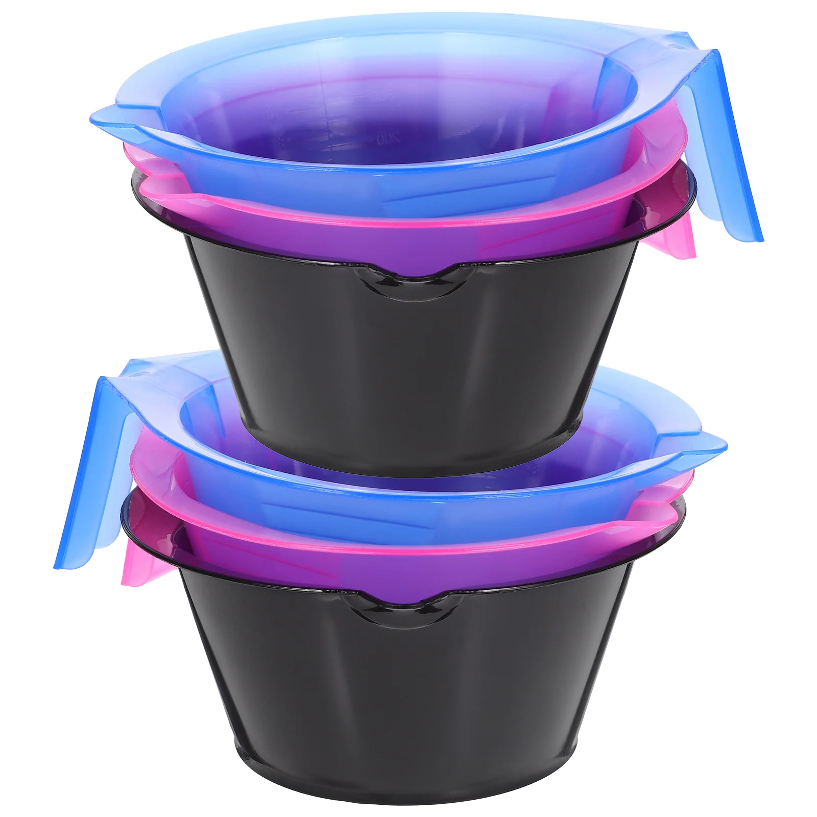 

6Pcs Hair Dye Bowl ABS Material Durable Stable Triangular Bottom Scales for Precise Hair Dye Control Salon Highlights Kits