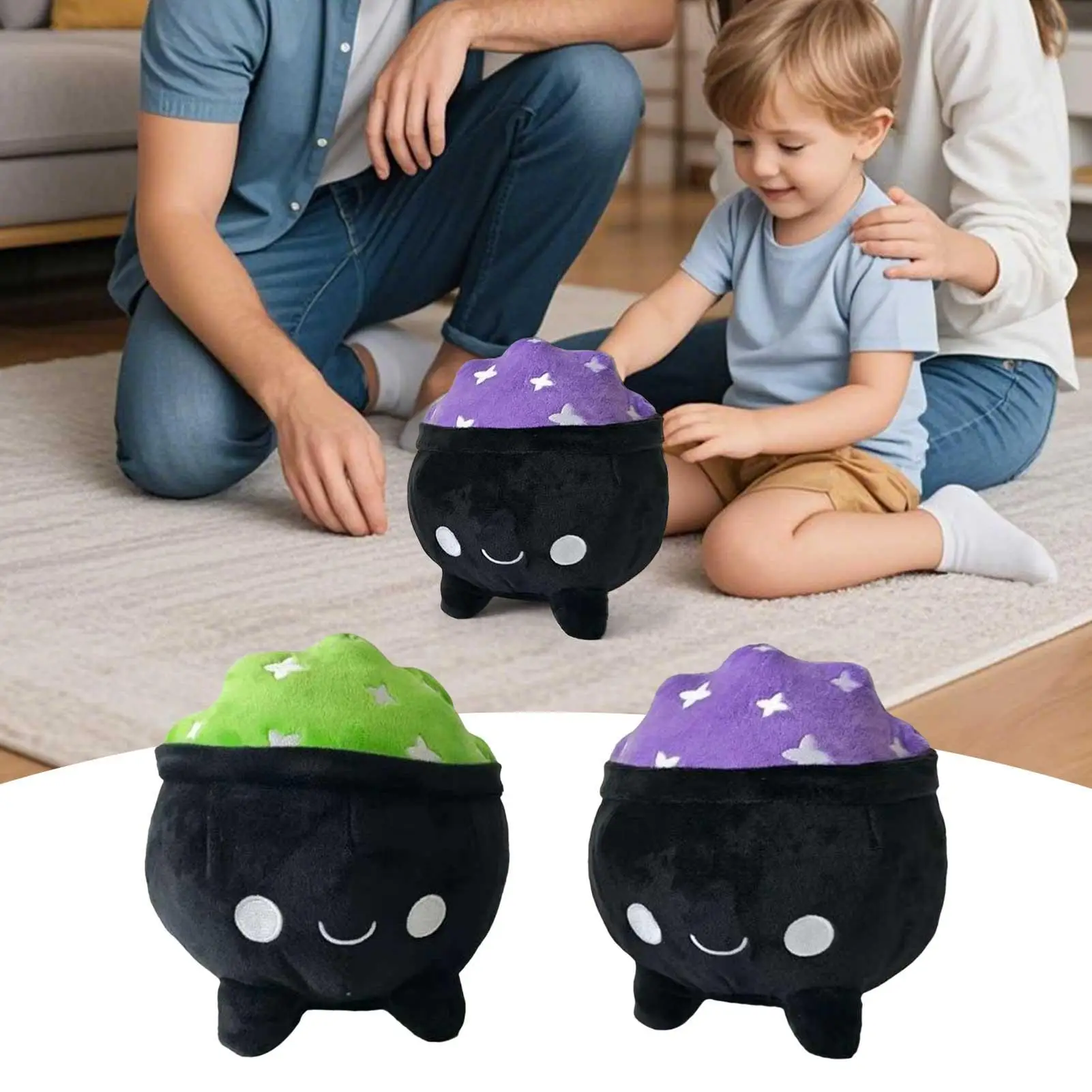 

Cauldron Plush Soft Table Decor Plush Cauldron Throw Pillow Collectible Home Decoration Cute Stuffed Doll for Living Room