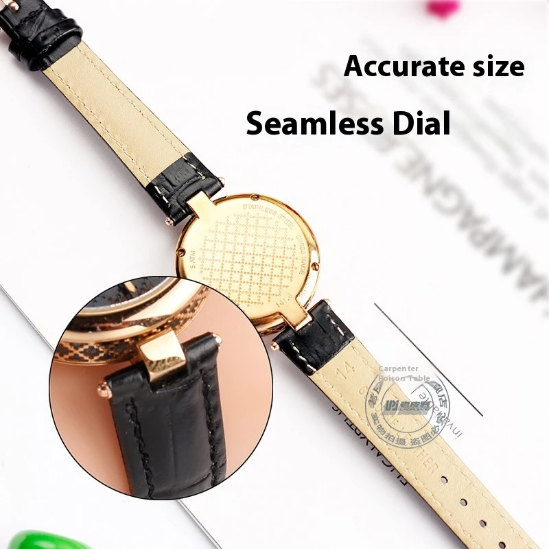 Notched Genuine Cowhide Watch with Accessories For GC YA1414 YA1415 Watchband 12mm 14mm Pin Buckle Bracelet Concave Interface