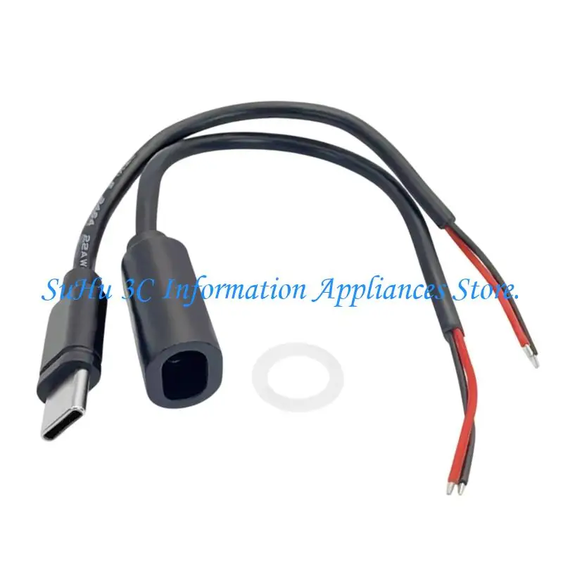  Male and Female USB C Pigtail Cable Set for Power Cabling Projects Equipment