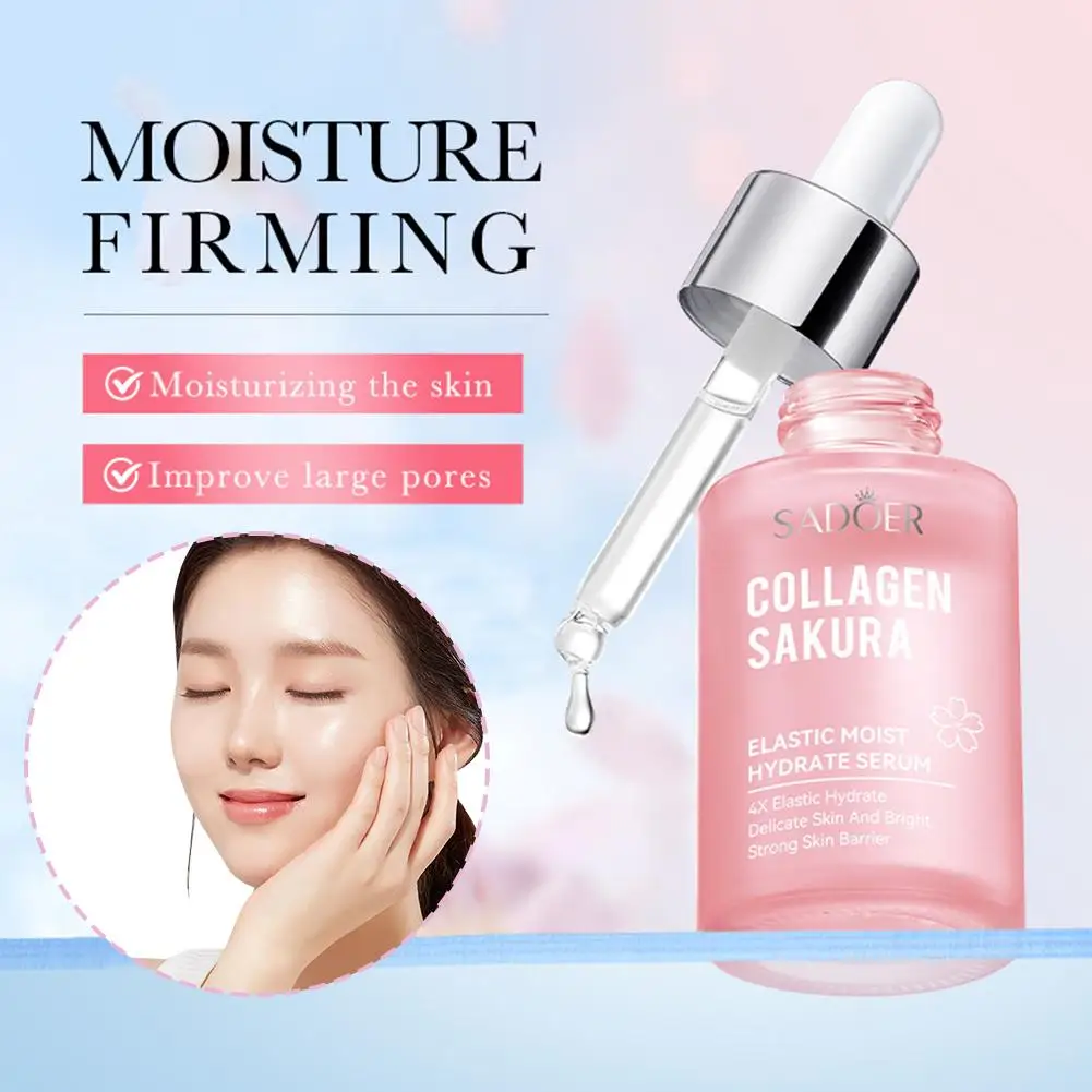 30ml Centella Sakura vitamina C ácido hialurónico suero Facial cuidado de la piel Facial hidratante esencia Facial reafirmante M6A1