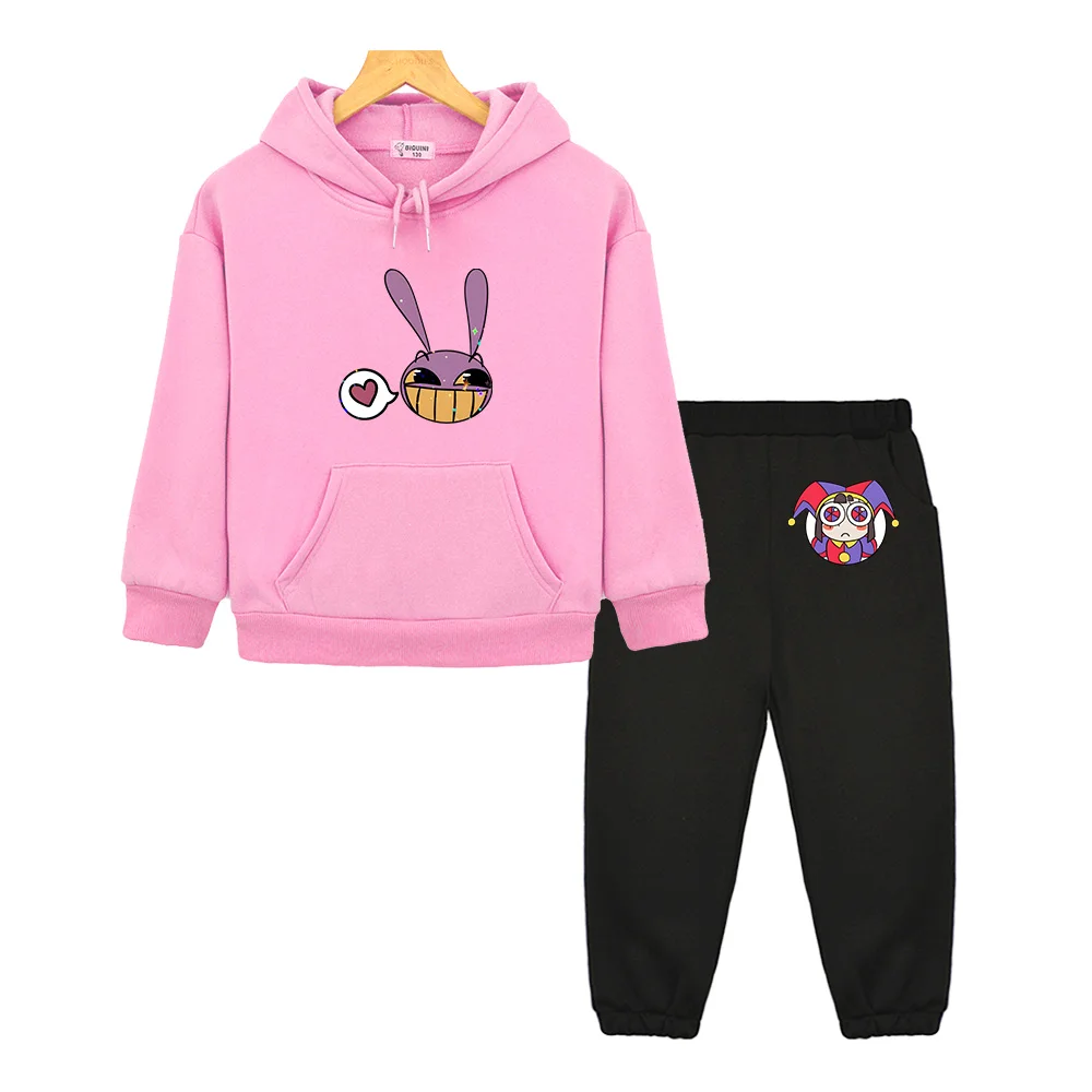 

Jax The Amazing Digital Circus Hoodies Set for Girls Anime Hoodies Pants 2pcs Kids Cartoon Teens Tracksuits Toddler Sport Suit