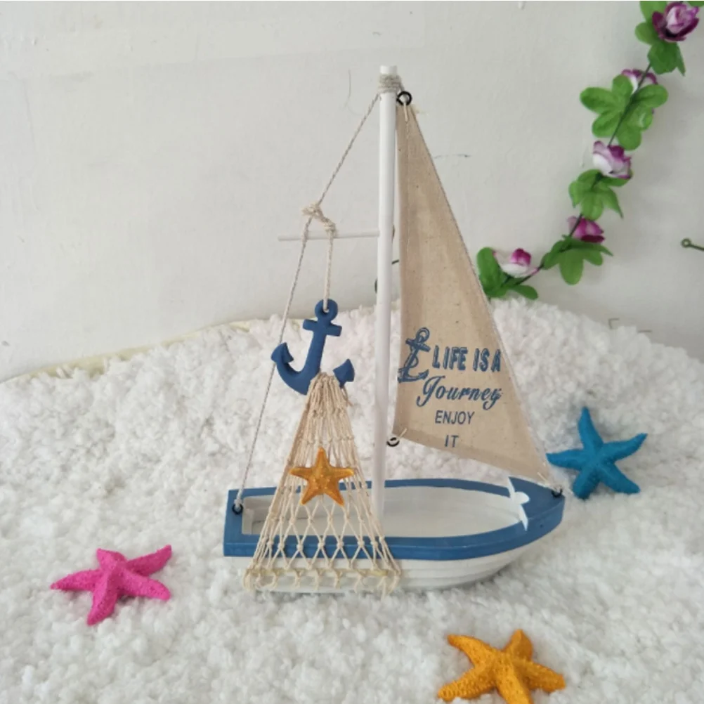 

Mediterranean Sailing Ornaments Decor Coastal Wall Art Party Vintage Nautical Boat Decorations Wooden Mini Pirate Office