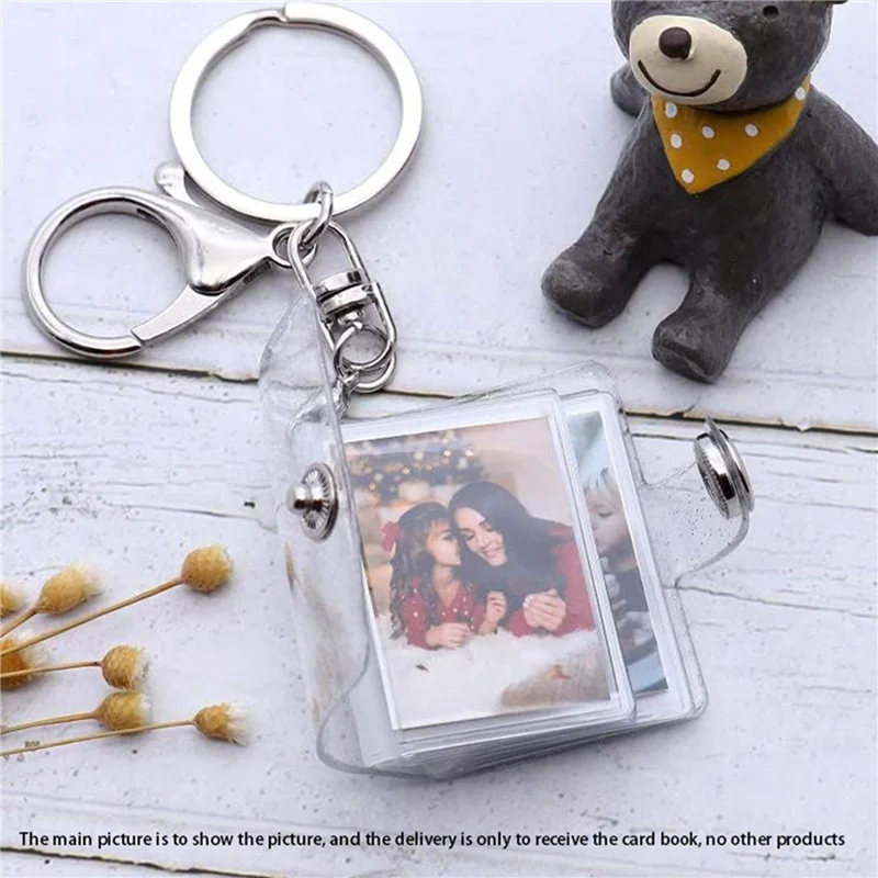 

Especial 8X Mini Small Photo Album Keychain 16 Pictures Book Holder Keyring DIY Gifts For Boyfriend Girlfriend
