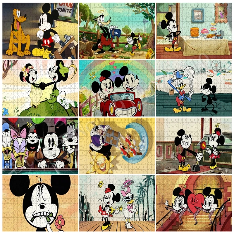 

Abstract Graffiti Disney Jigsaw Puzzle Mickey Minnie Leisure Decompression Game DIY Cartoon Donald Duck Paper Puzzles for Adults