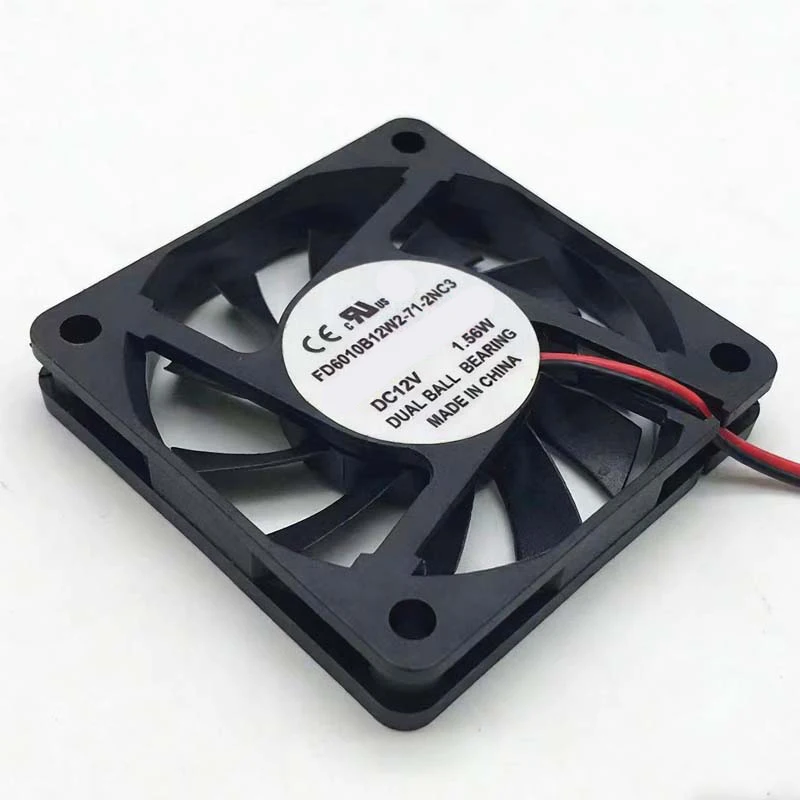 Bild 5: Für Original COOLTRON FD6010B12W2-71-2NC3 DC 12V 1,56W 60x60x10mm 2-Draht Brandneuer Server-Lüfter