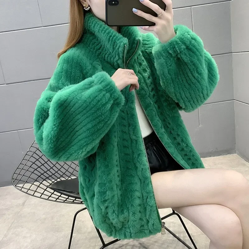 Tcyeek pele de ovelha shearling casaco de pele curto das mulheres casacos de lã de cordeiro elegante casacos de inverno feminino 2021 inverno nova tendência fcy