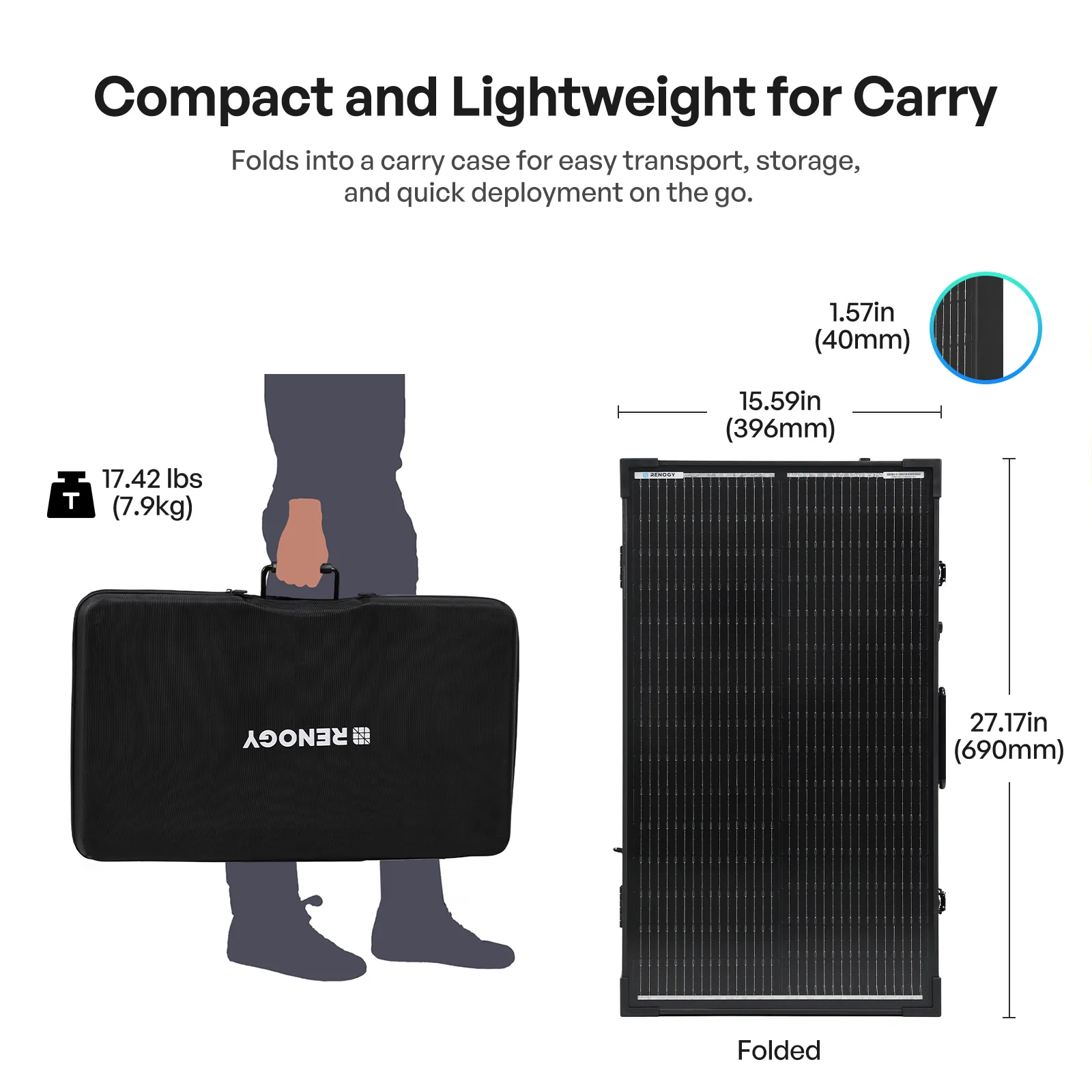Renogy 100W Portable Solar Panel Kit, 25% High-Efficiency N-Type Foldable Solar Panel with Tempered Glass, 20A Charge Controller for 12V Battery, Power Station, RV, Camping & Off-Grid Applications