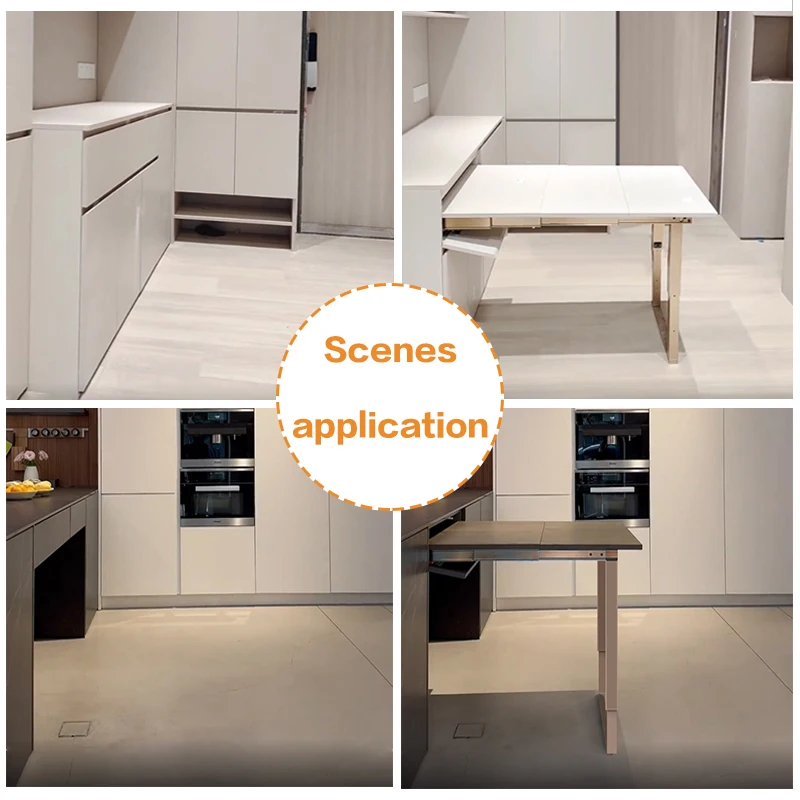 Hideaway Uittrekbaar klaptafelrailsysteem voor kastlade met soepel zweefmechanisme Ruimtebesparend Multifunctioneel