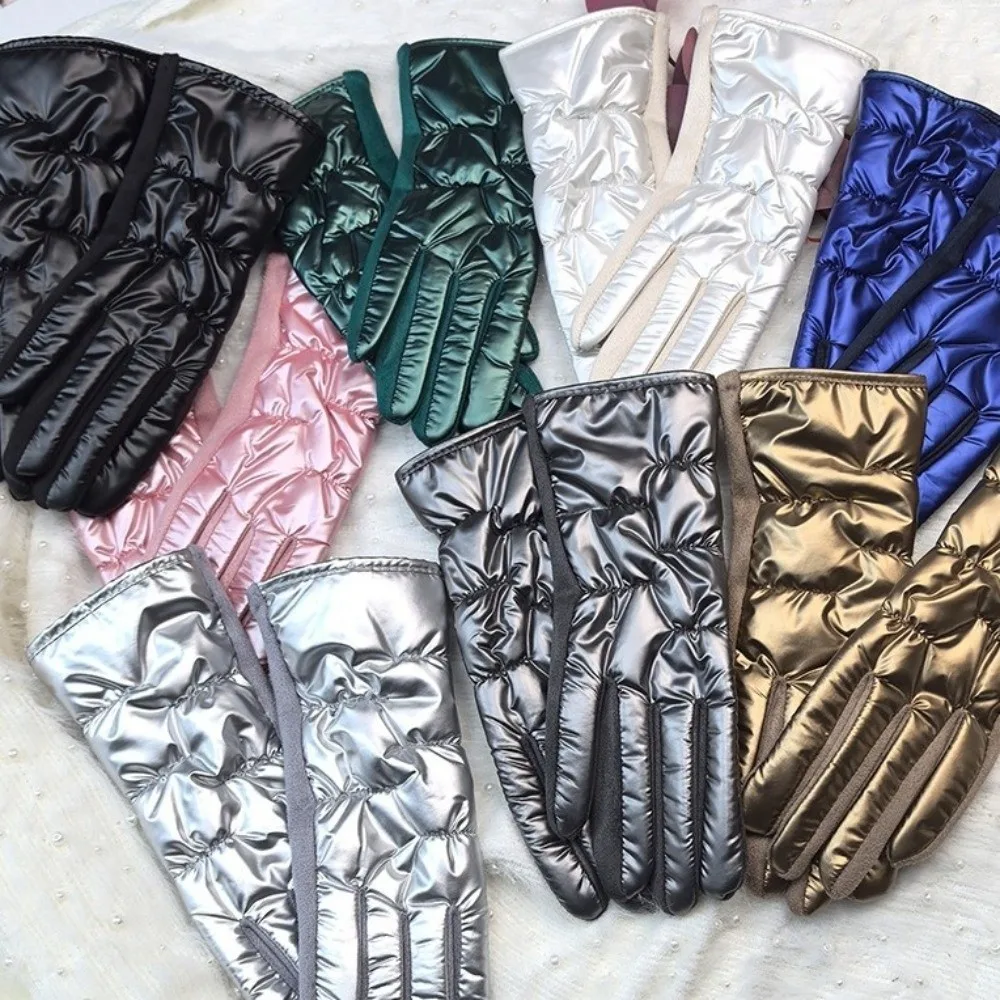 Waterproof Suede Down Cloth Driving Gloves Soft Warm Winter Cycling Gloves Thicken Vintage Touch Screen Gloves Outdoor Sports