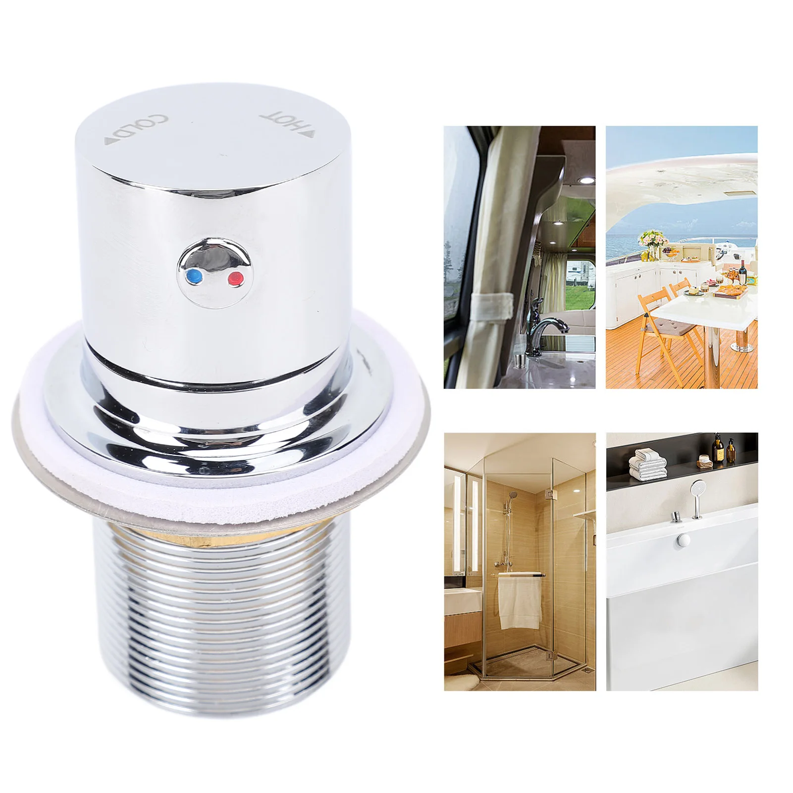 

Hot Cold Water Mixing Valve High Strength Long Life Rustproof Accurate Regulation RV Embedded Shower Mixer Valve for Yachts