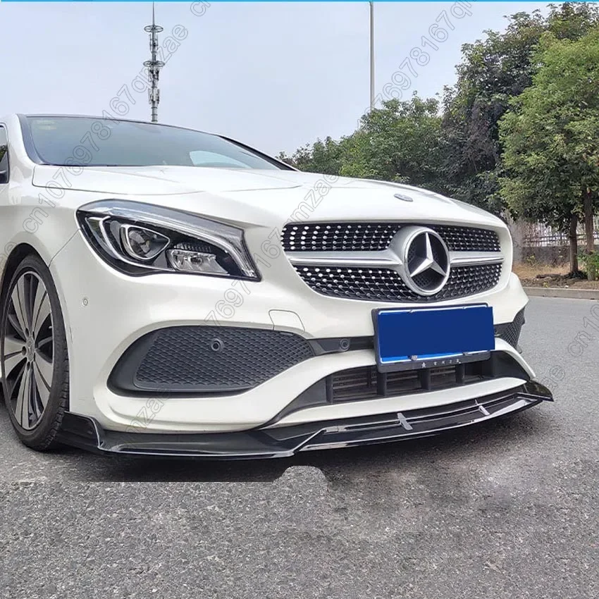 For Mercedes Benz CLA Class C117 W117 2016-2019 Car Front Bumper Splitter Lip Spoiler Diffuser Guard Protection Cover Trim ABS