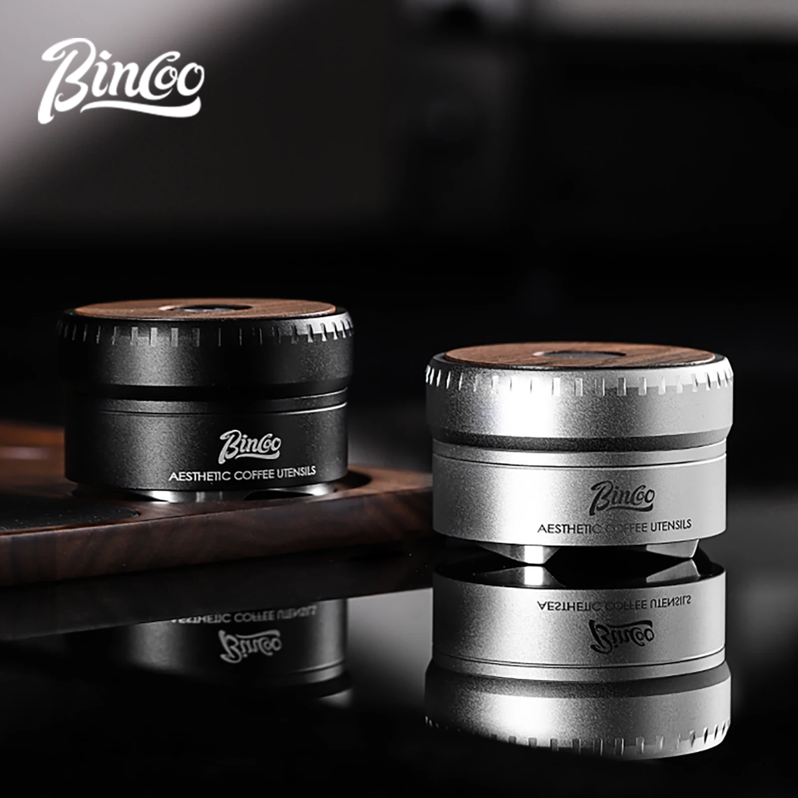 

Bincoo Auto-Leveling Coffee Tamper 58mm Espresso Distributor Aluminum & Stainless Steel Base Anti-Rust Wood Handle Barista Tools