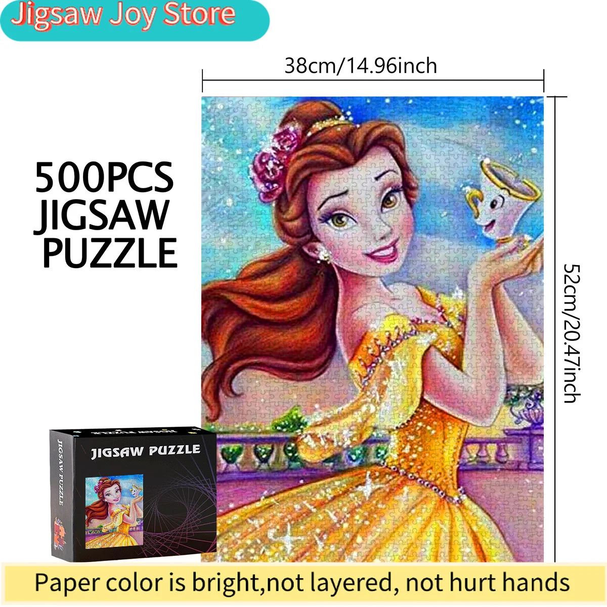 Rompecabezas de la Bella y la Bestia de Disney o Disney - Rompecabezas grande y difícil para adultos, adecuado para Navidad, B