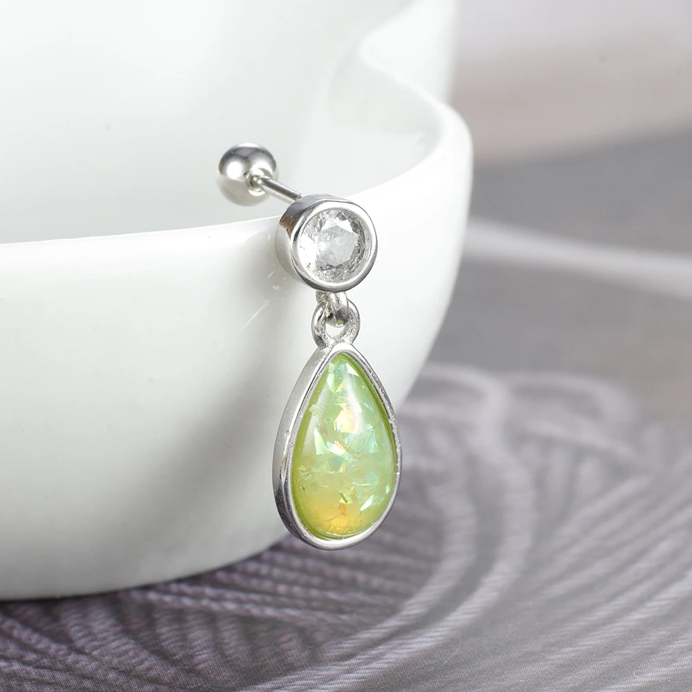 خمر الفولاذ المقاوم للصدأ أوبال قطرة الماء وأقراط للنساء بسيطة الزركون الشرير الهيب هوب القرط الغضروف ثقب المجوهرات