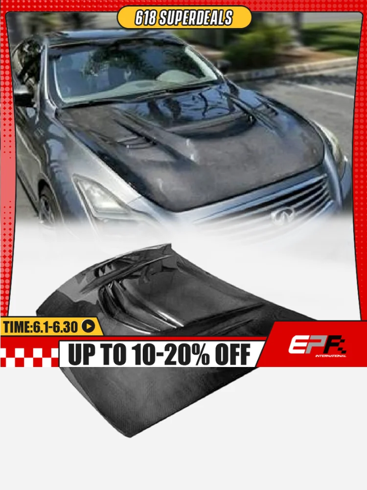

For Infiniti G37 Coupe M Type Vented Hood (2 Door Only) - Perfect Fit G37 Coupe, M-Style Sporty Vented Design