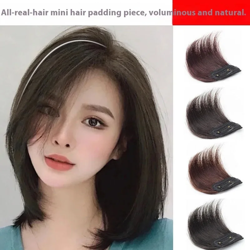 여성용 투명 헤어 익스텐션 클립온, 단일 부품 볼륨 증강 헤어피스, 풍성한 인모 탑 패드 클립온, 합성 헤어