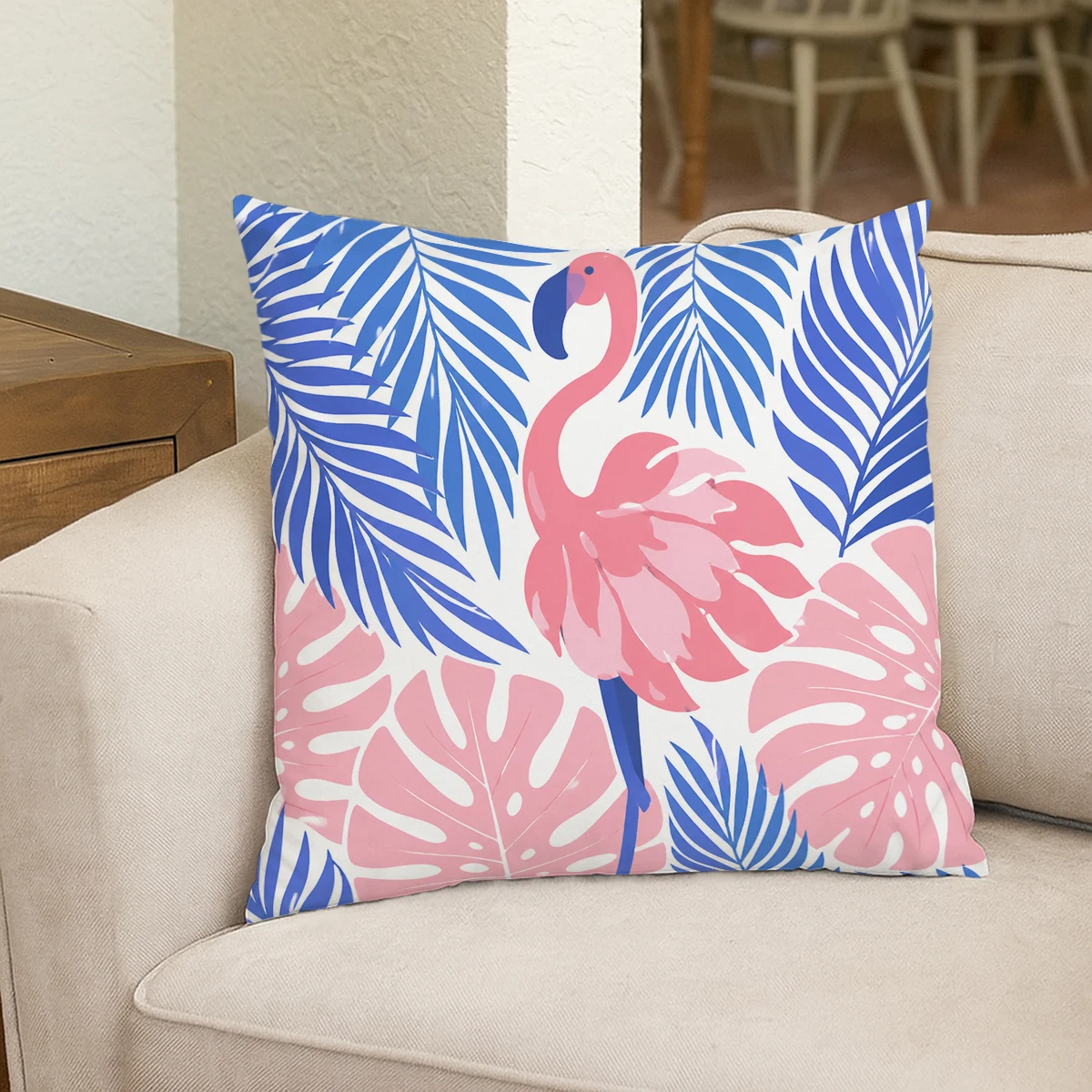 Cute Fish & Marine Plants Pattern Polyester Pillow Cover - Decorative Cushion Case for Bedroom, Living Room and Sofa Decor