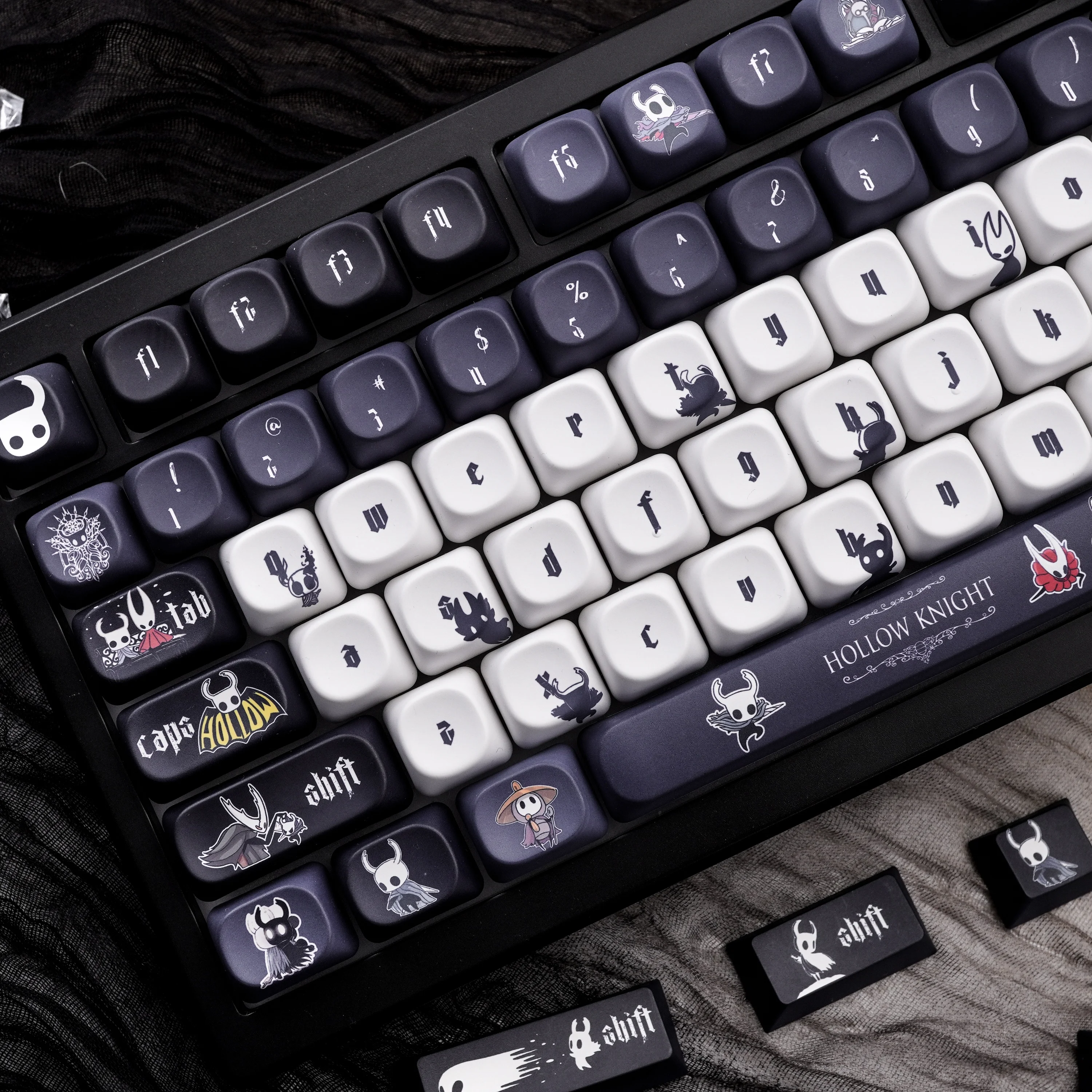 Hollow Knight Keycaps MOA Profile PBT Dye-Sub Aula F75 F99 RK100 Mechanical Keycaps Gaming Keycaps Cute Hornet Silksong Keycap