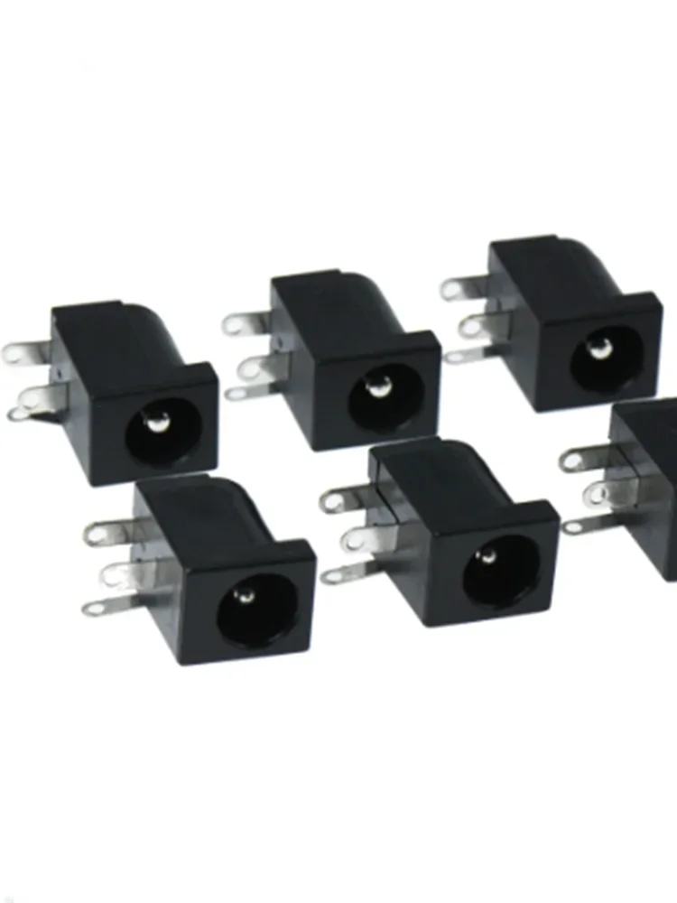 10PCS/Lot DC-005 Black DC Power Jack Socket Connector DC005 5.5*2.1mm 5.5*2.5 2.1 socket Round the needle