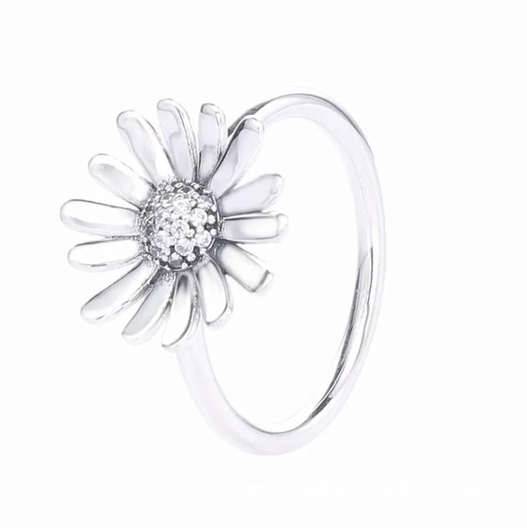 

925%100 standard sterling silver ring and daisy flower language ring