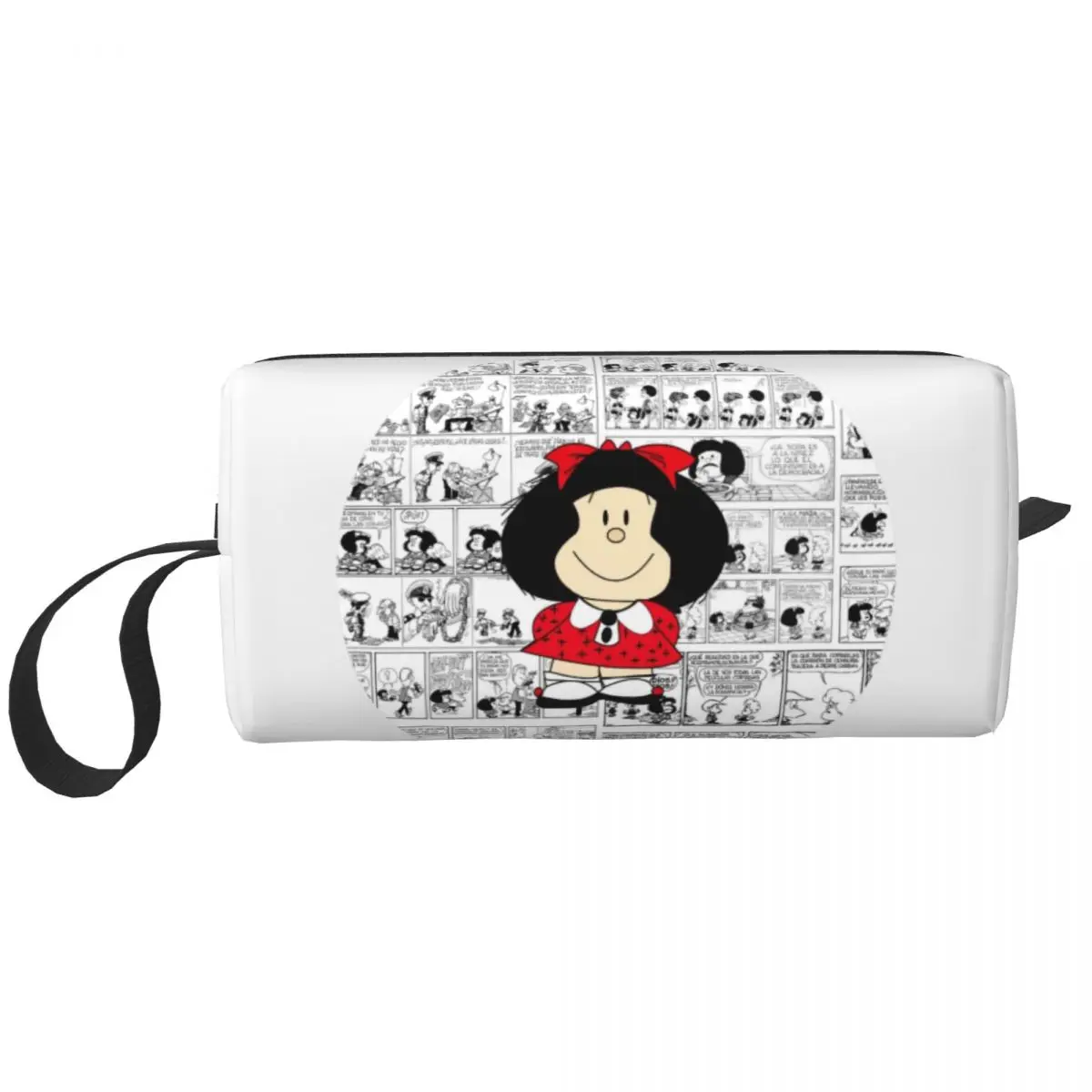 Custom Mafalda Quino Comics Travel Cosmetic Bag Women Makeup Toiletry Organizer Lady Beauty Storage  Bags Dopp Kit Case Box