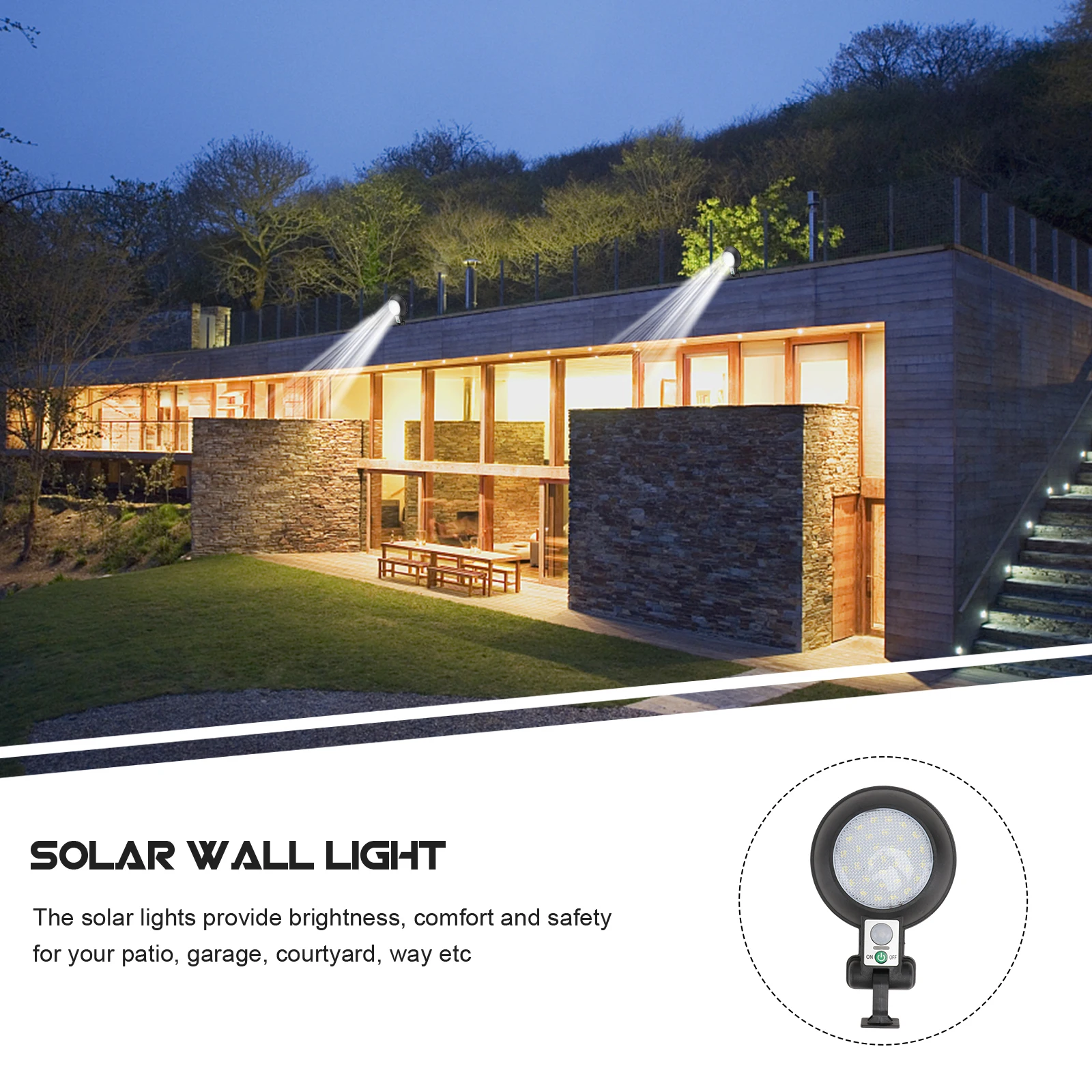 

1pc Solar Wall Light Led Waterproof Outdoor Lamp Garden Streetlight For Villa Lighting Solar Streetlamp Yard Bright Street Lamp
