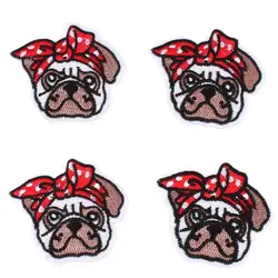 10pcs/lot Cartoon Dog Patch Embroidered Iron On Animal Stickers For Jeans Coats Sew On Garments Repair Appliques DIY bags Badge