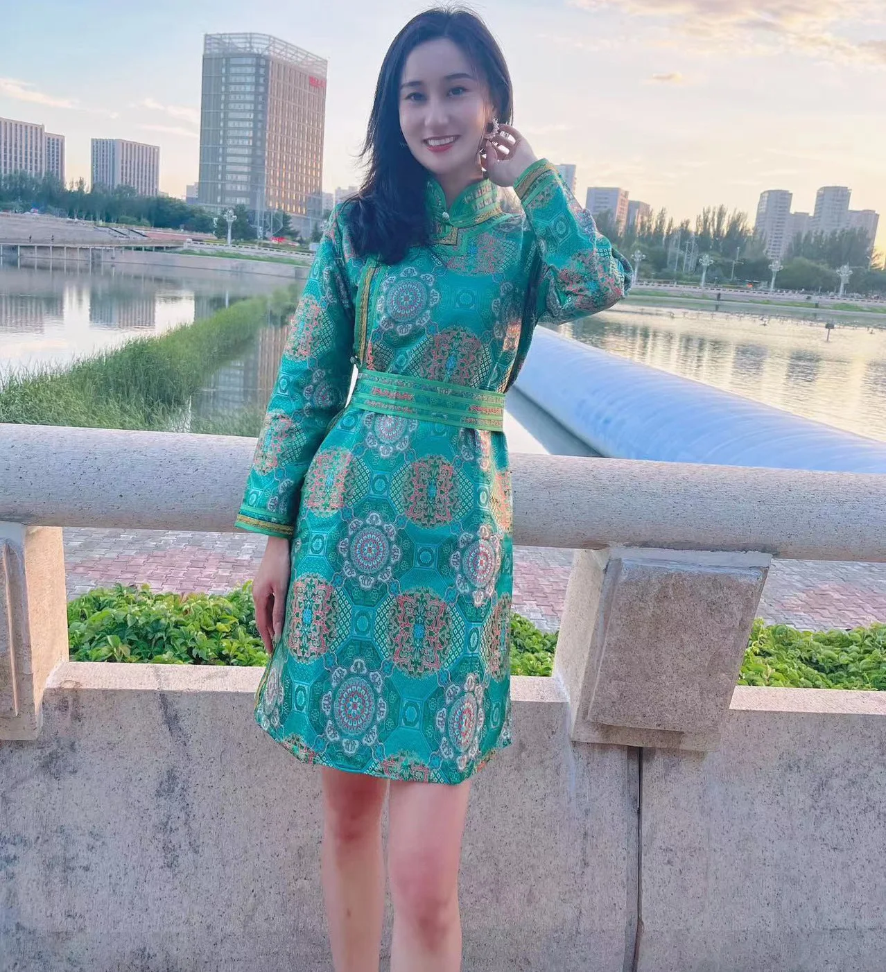 

Women's Improved Mongolian Casual Robe Daily Lifestyle Ethnic Clothing Spring Autumn Stand Collar Outerwear Dress Lady TP010