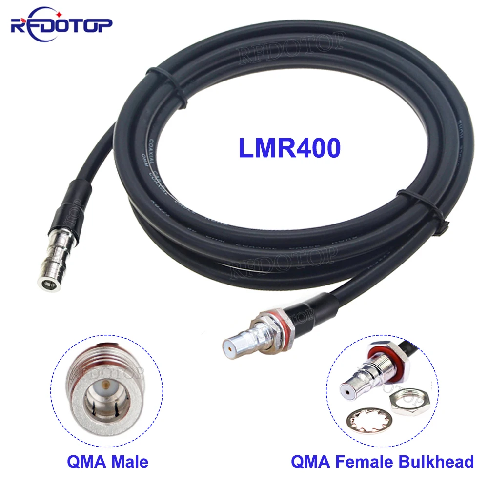 

1Pcs LMR400 Cable QMA Male Plug to QMA Female Bulkhead Straight Connector 50-7 LMR-400 Pigtail 50 Ohm Low Loss RF Coaxial Jumper