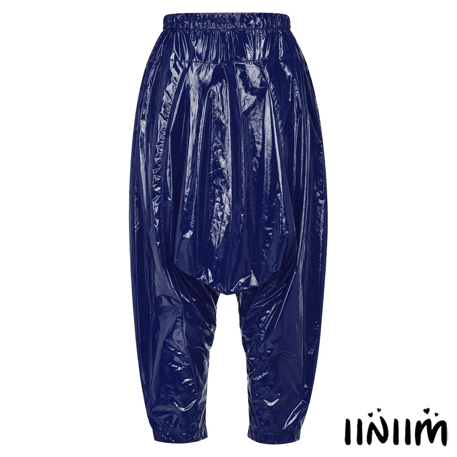 Men Water Resistant Harem Pants Elastic Waistband Baggy Trousers with Pockets Jazz Disco dance Costume for Holiday Pool Beach