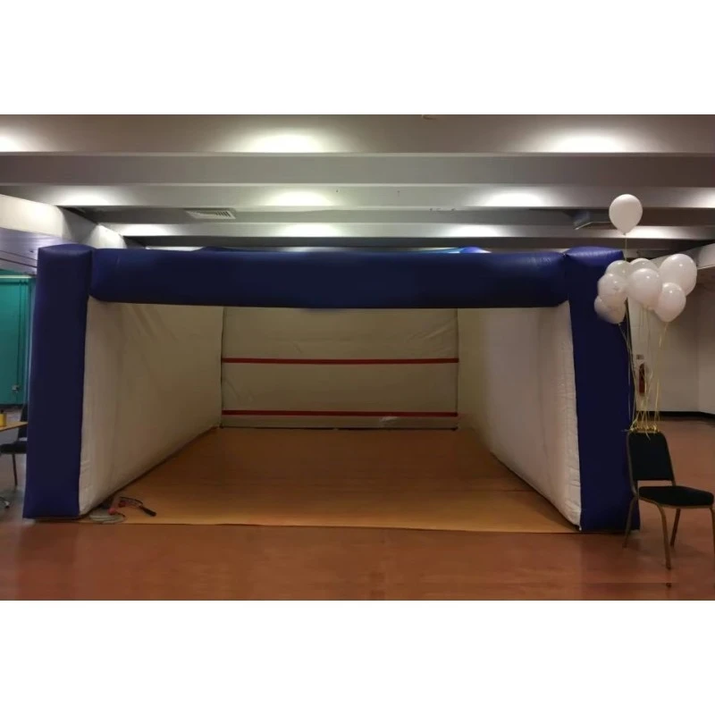 Outdoor sports equipment was blown up, including gateposts, ball targets, and inflatable squash courts