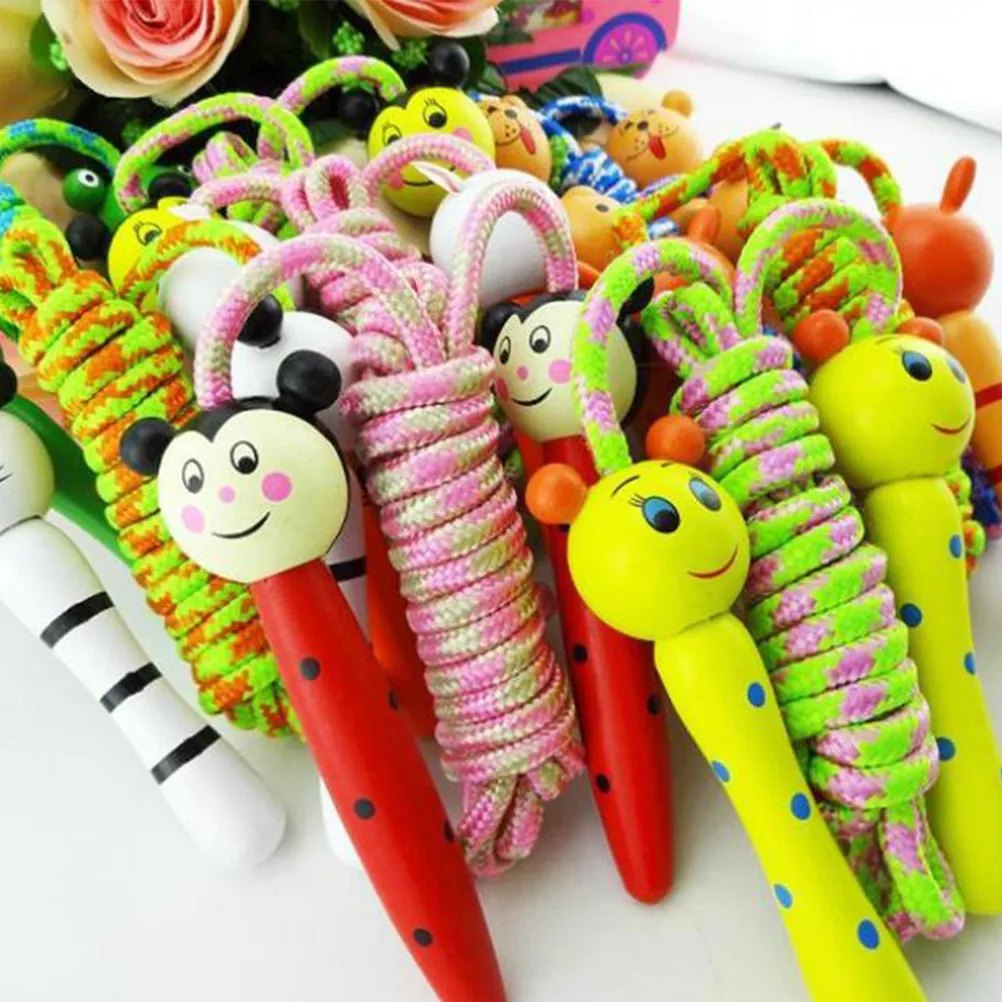 Kids Adjustable Jumping Rope with Cute Cartoon Animal Design for Fitness Sports Training School Students Exercise Skipping Rope